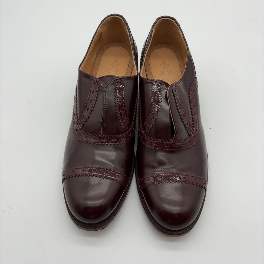 The Office of Angela Scott size 38.5/8 Women's Burgundy Leather Slip-On Loafers